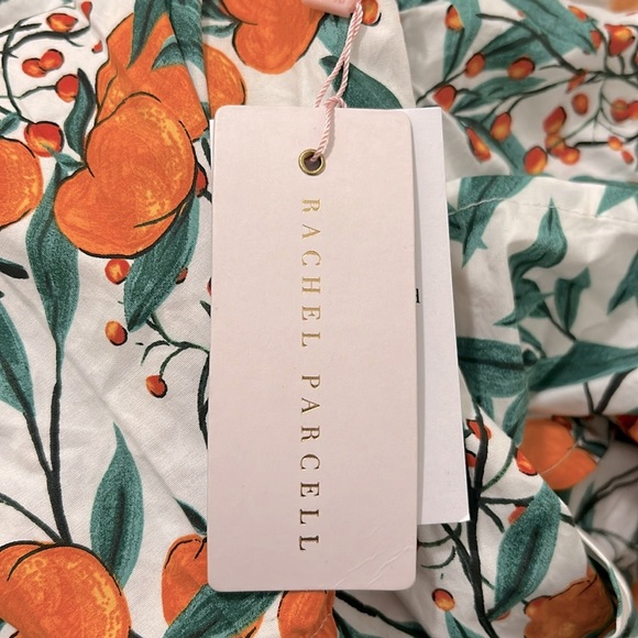 Rachel Parcell Printed Cotton Shirt Dress In Orange Blossom Cream NWT Size 0 - Picture 16 of 16